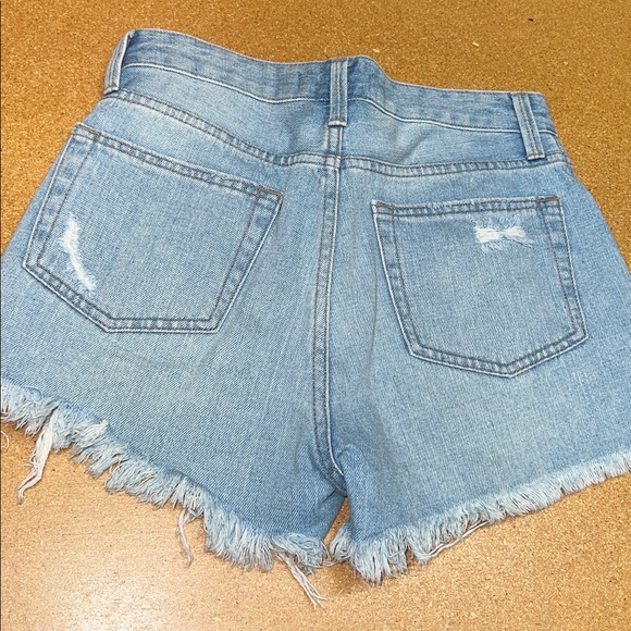 Just USA Frayed Light Blue Jean Shorts - Picture 4 of 5